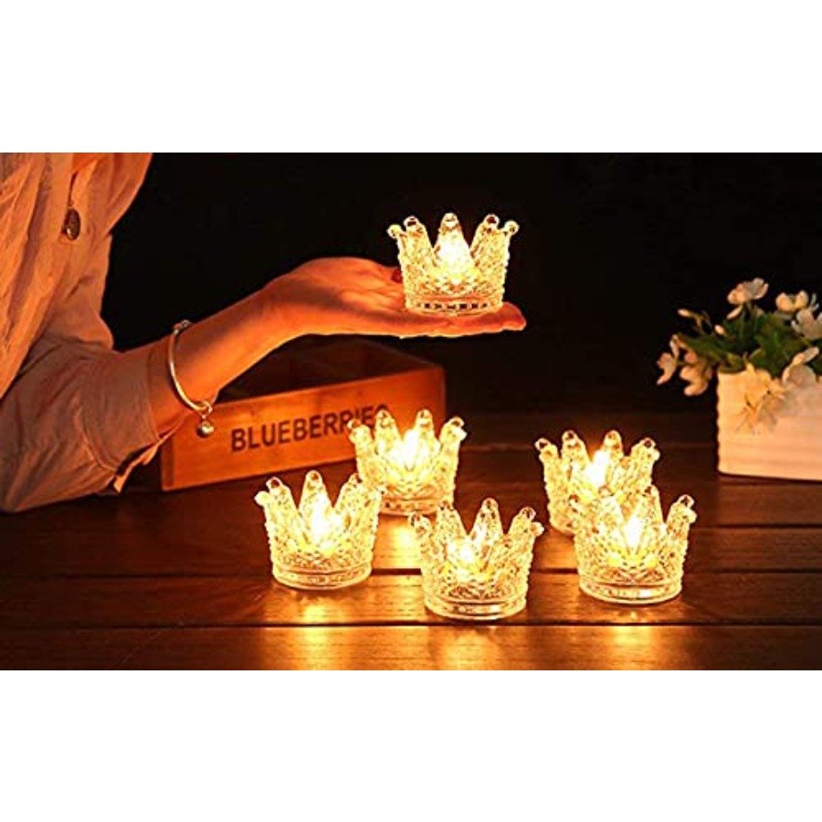 Crown Glass Tealight Candle Ho - Home Decor Gold avaliação e preço