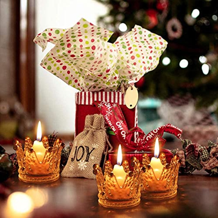 Crown Glass Tealight Candle Ho - Home Decor Gold avaliação e preço