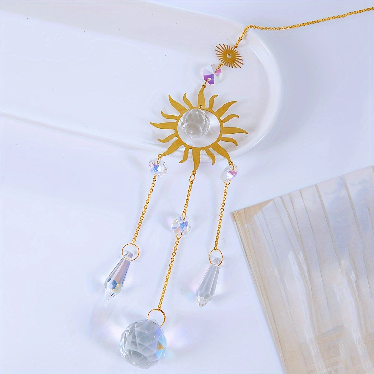 1pc metal sun pendant handmade - Crystal Sun Catcher avaliação e preço
