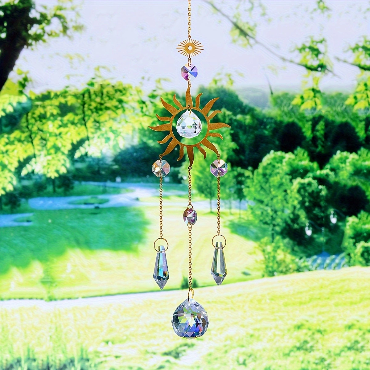 1pc metal sun pendant handmade - Crystal Sun Catcher avaliação e preço