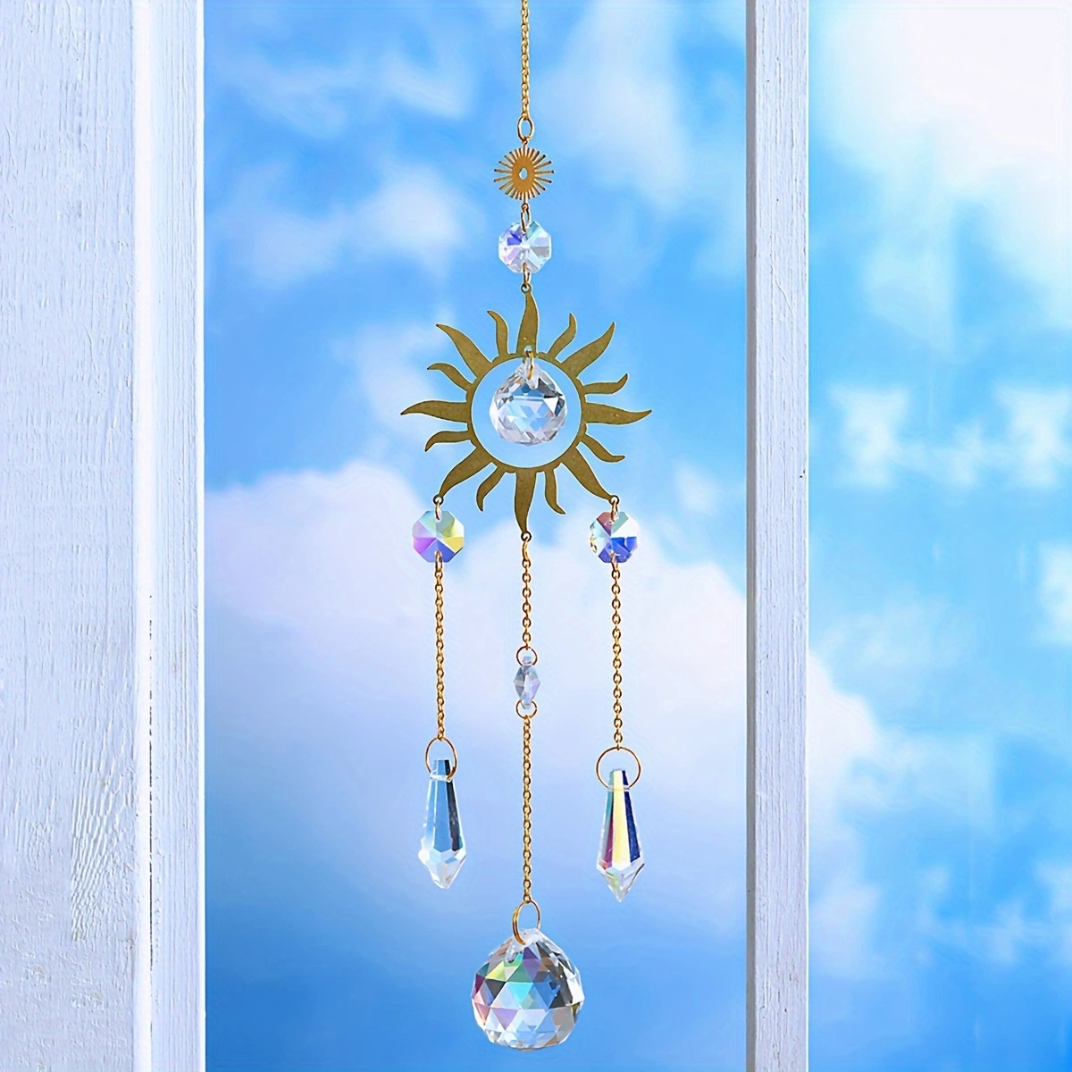 1pc metal sun pendant handmade - Crystal Sun Catcher avaliação e preço