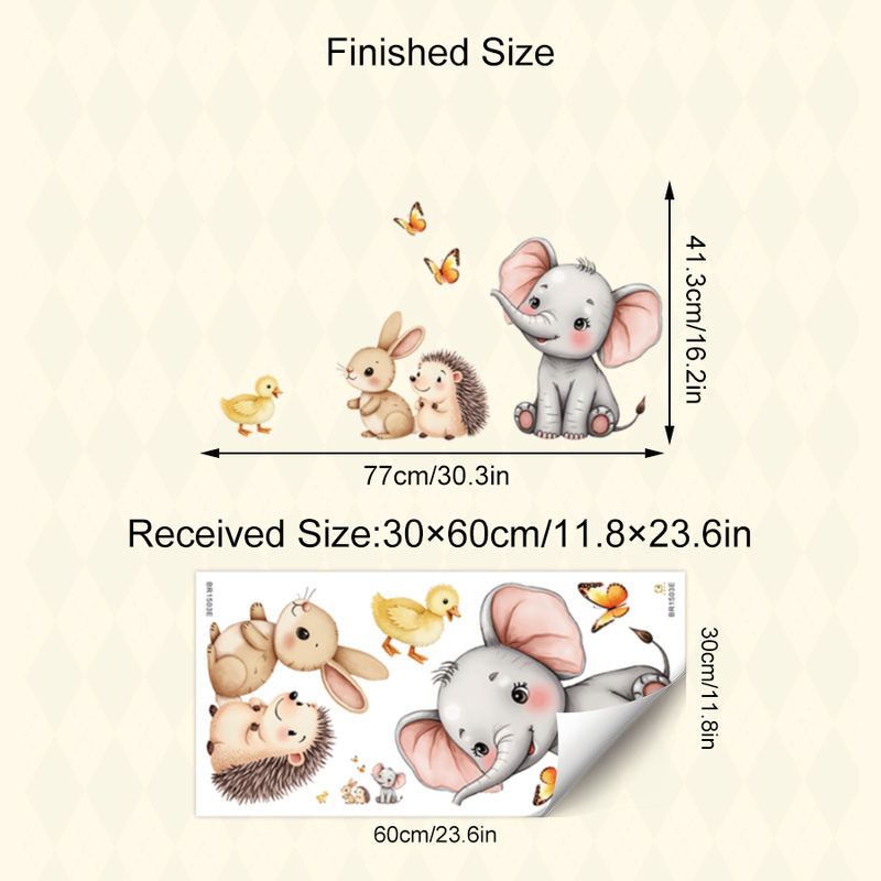 Cartoon Animal Wall Sticker -  - Home Decor Kit avaliação e preço