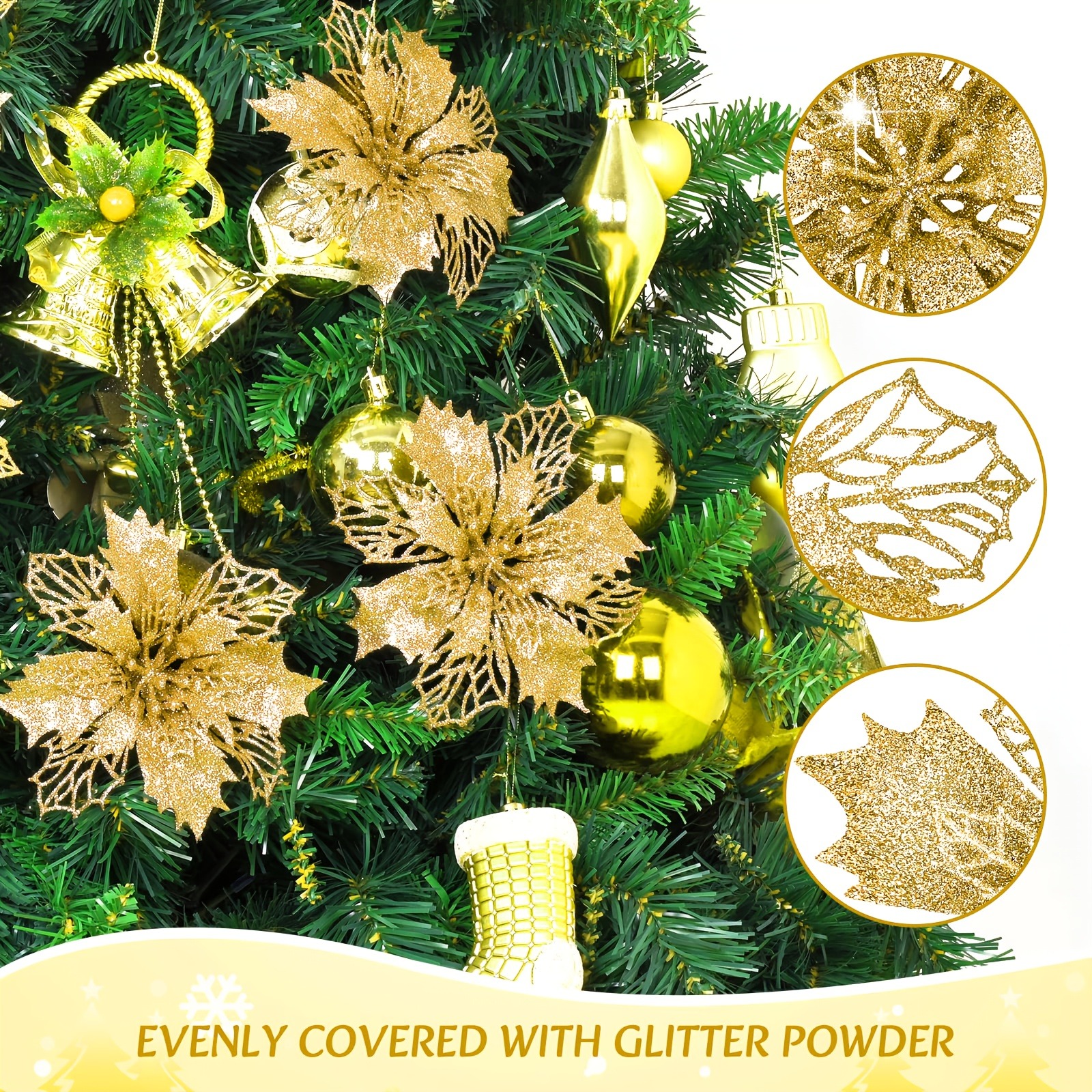 14Pcs Artificial Flowers 11CM  - Home Decor Xmas Gifts avaliação e preço