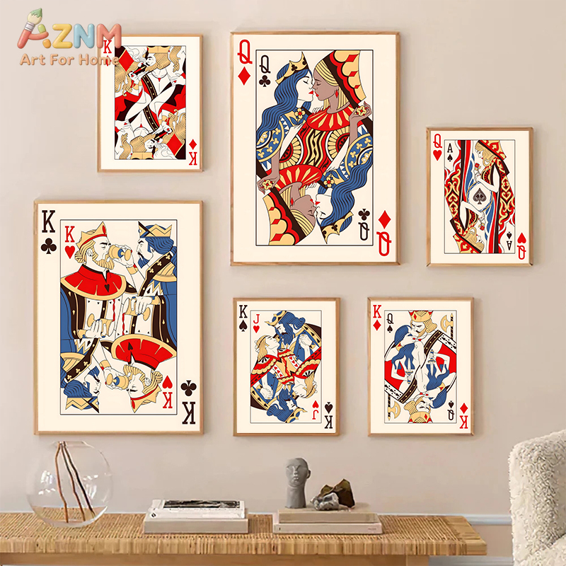 AZNM Romantic King Queen Jack  - Abstract Oil Painting avaliação e preço