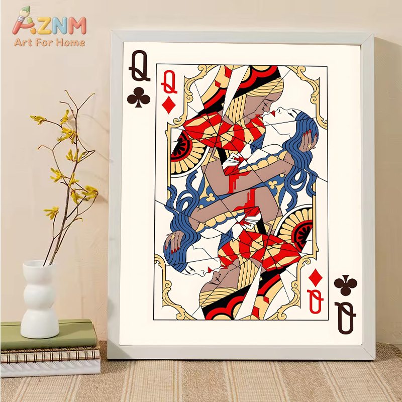 AZNM Romantic King Queen Jack  - Abstract Oil Painting avaliação e preço