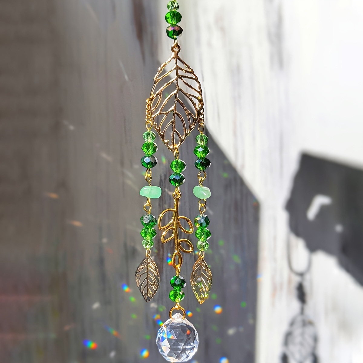 Green Crystal Suncatcher Hangi - Crystal Sun Catcher avaliação e preço