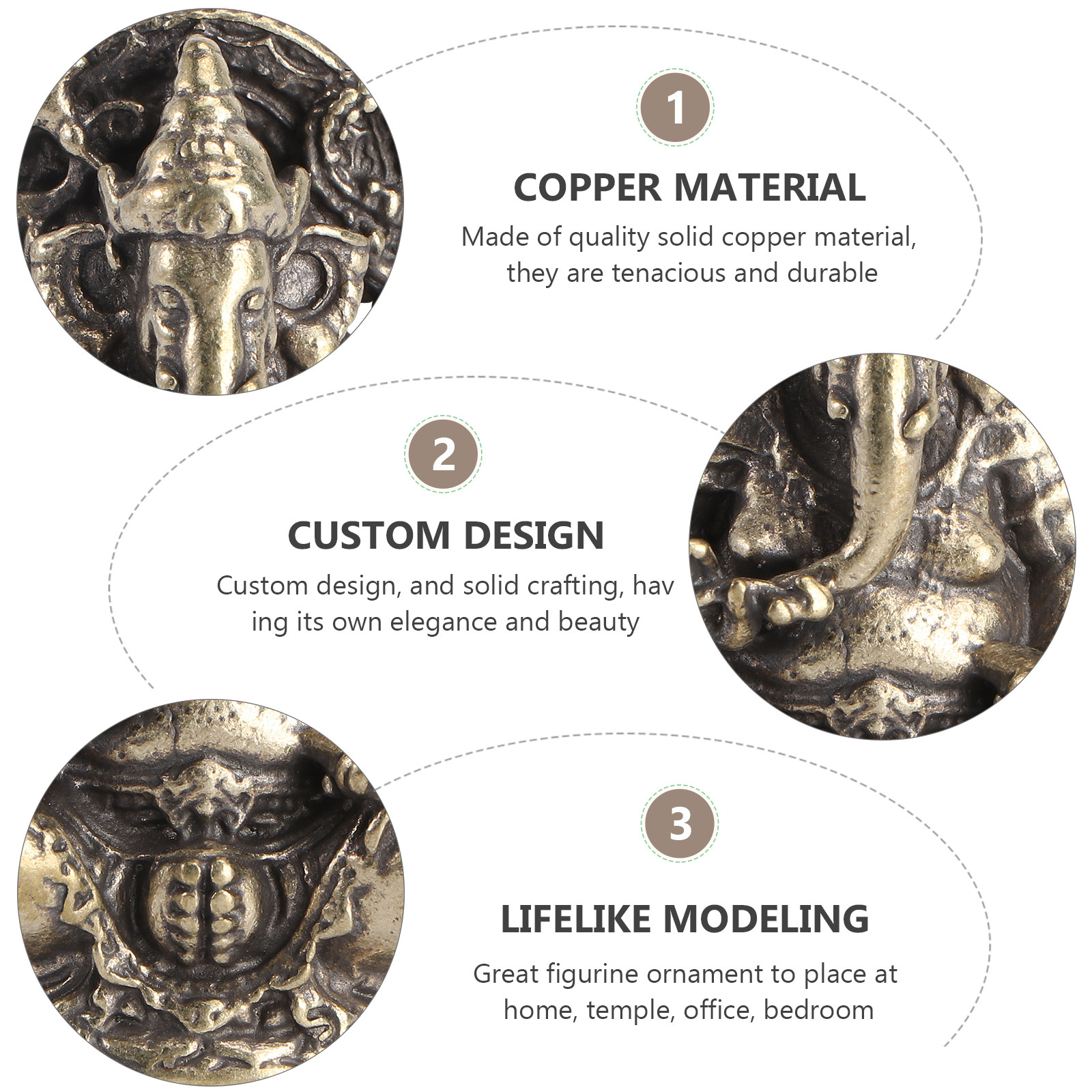 Solid Copper Elephant God Gane - Home Decor Yoga avaliação e preço