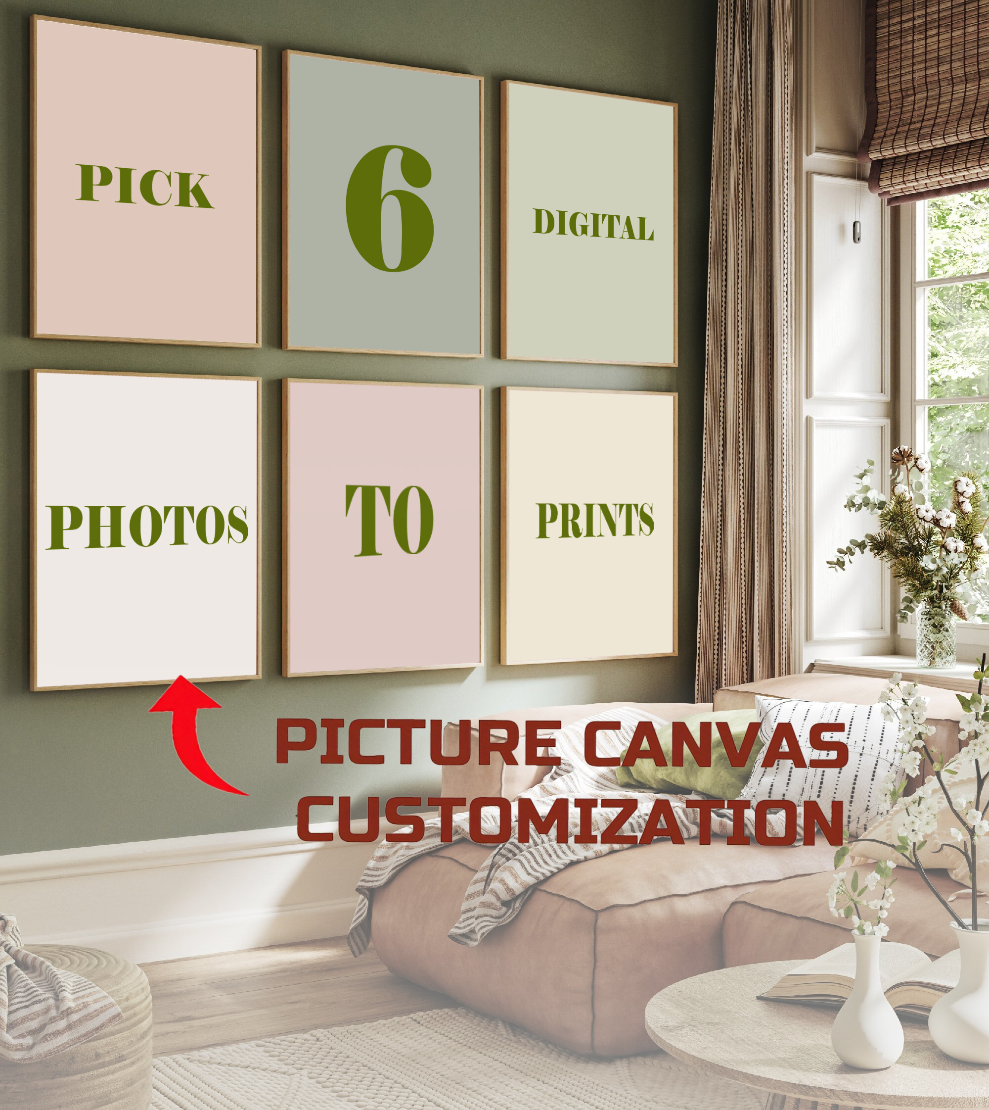 6pcs/set Custom Canvas Printin - Home Decor Kit avaliação e preço