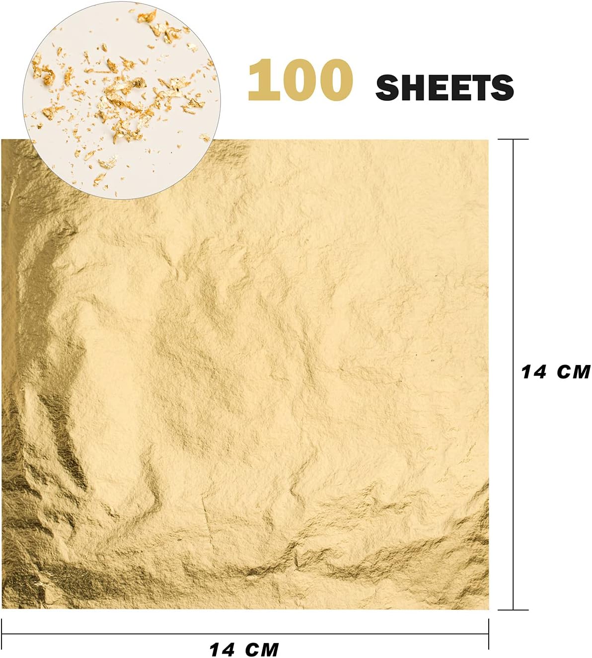 100 Gold Leaf Sheets 14x14 cm  - Home Decor Gold avaliação e preço