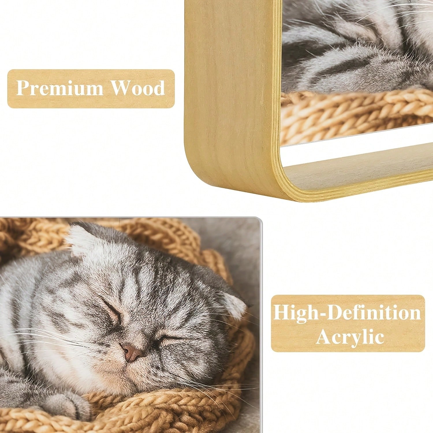 2 Pcs Acrylic Wooden Photo Fra - Bamboo Photo Frame avaliação e preço