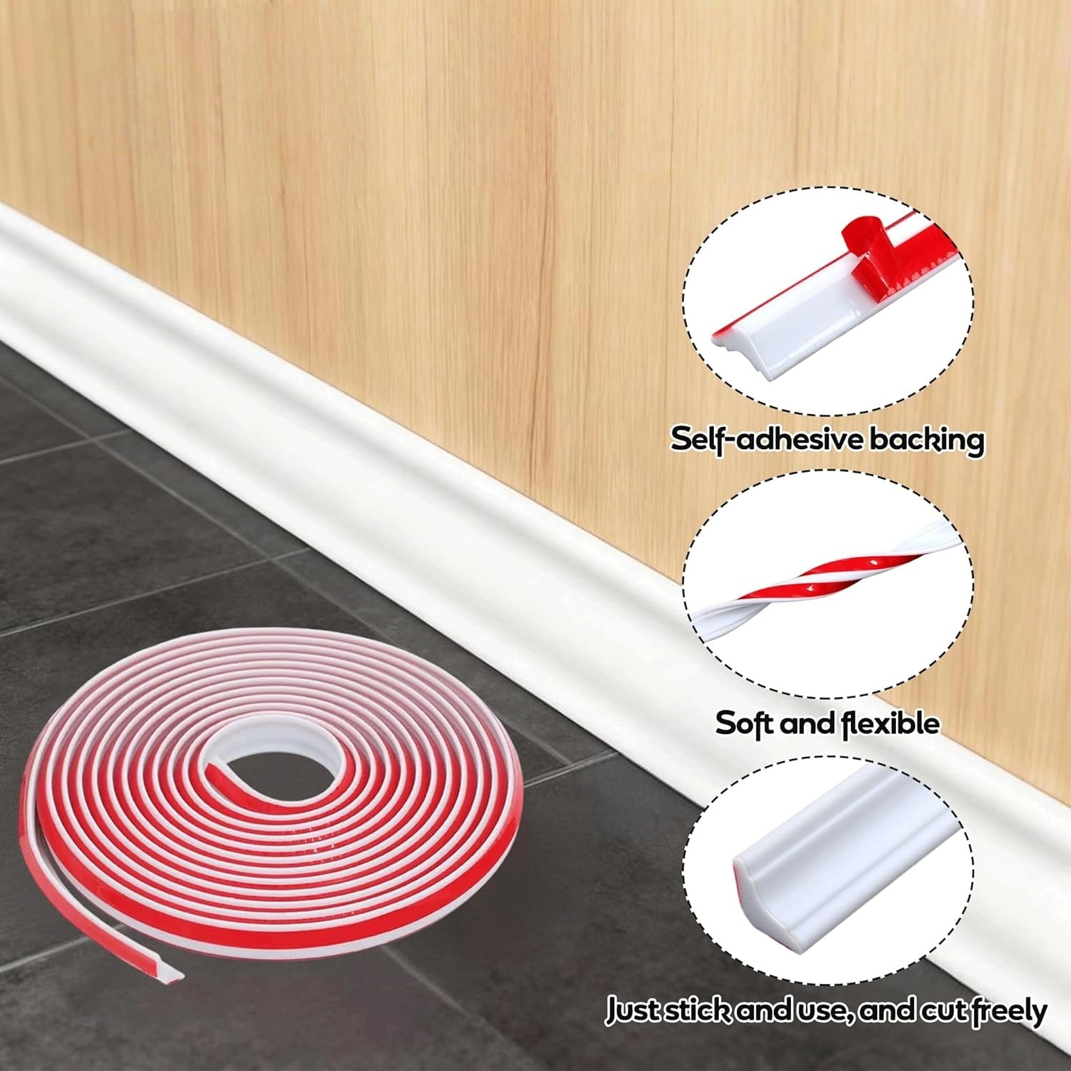 1pc Self-Adhesive TPE Material - Home Decor Wall Molding avaliação e preço
