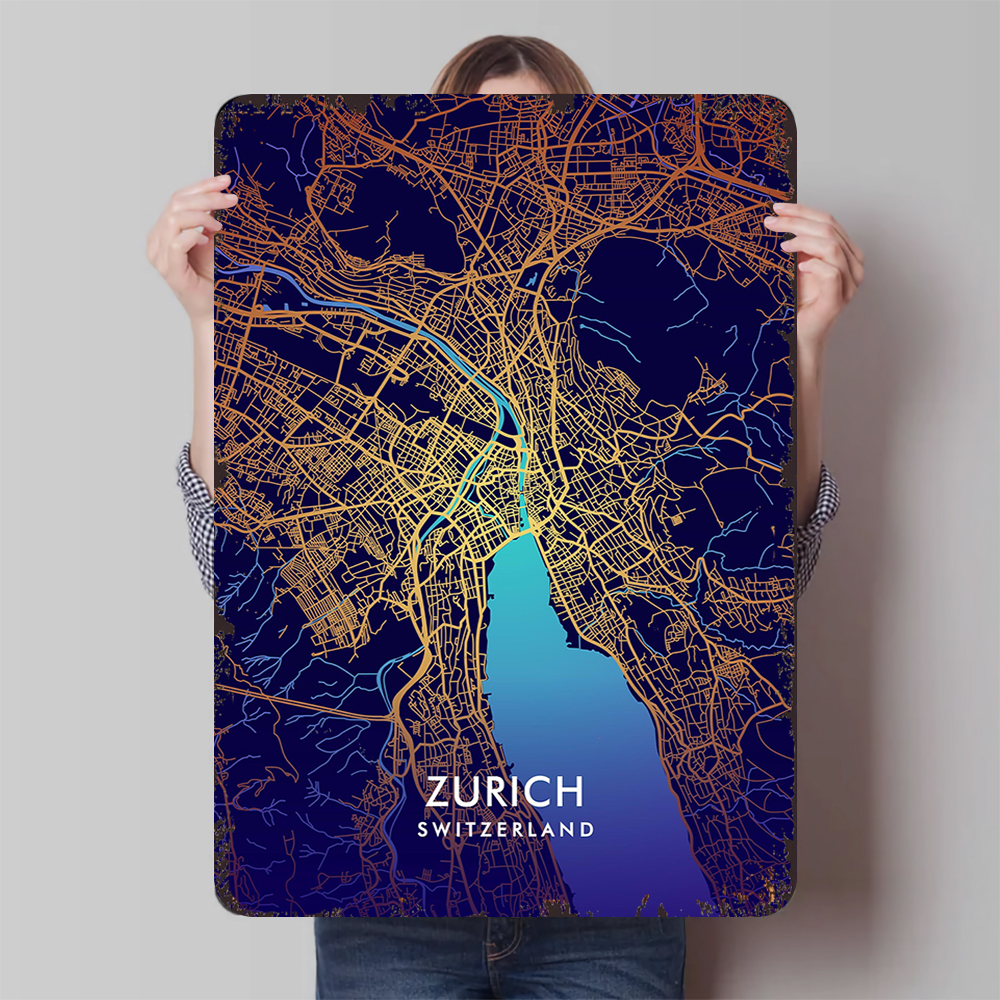 Zurich Switzerland City Map Me - Home Decor Zurich avaliação e preço