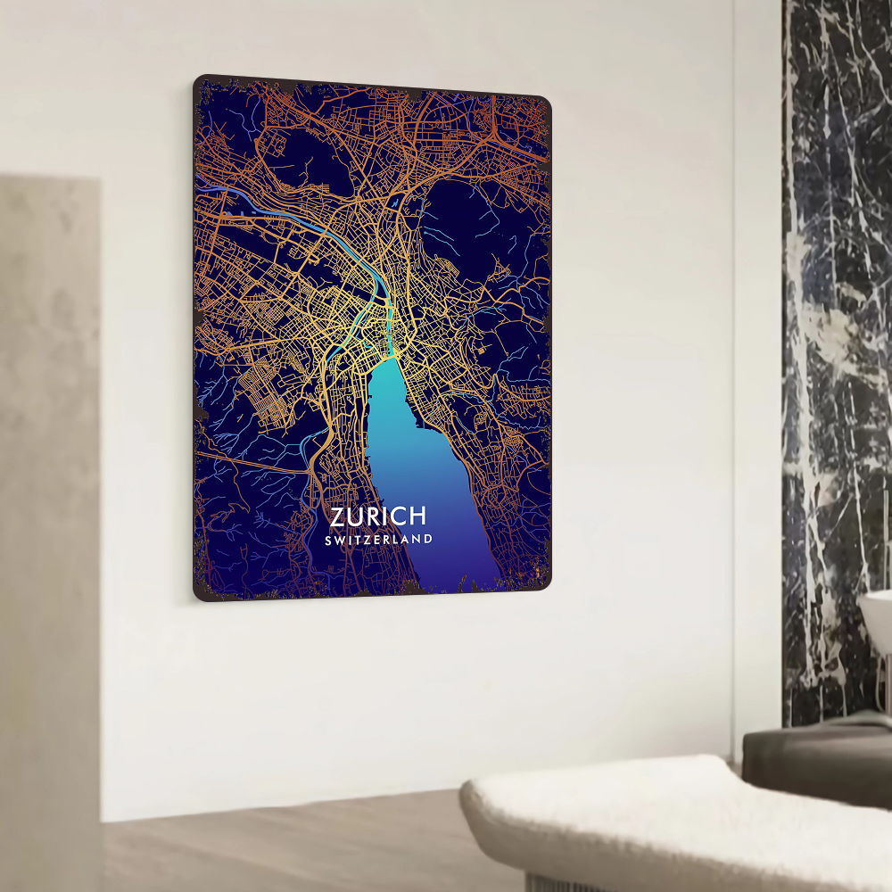 Zurich Switzerland City Map Me - Home Decor Zurich avaliação e preço