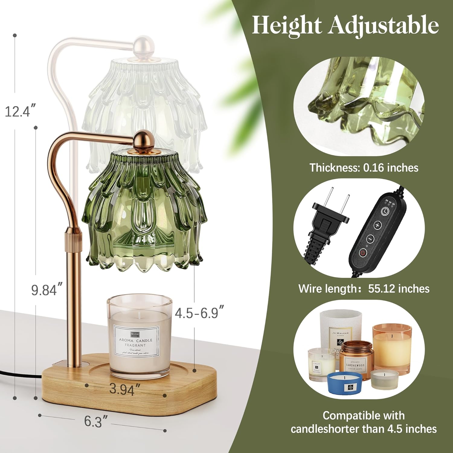 Candle Warmer Lamp with Timer  - Home Decor Gold avaliação e preço
