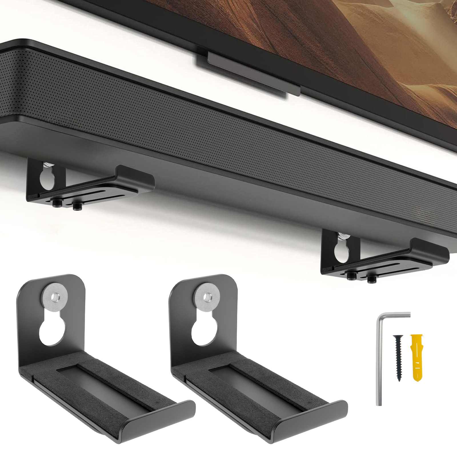 2Pcs Soundbar Speaker Stands W - Home Decor Solution avaliação e preço