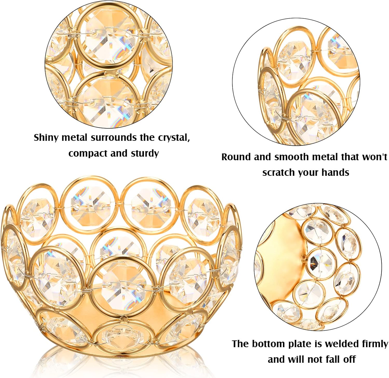 6 Pcs Crystal Tealight Candle  - Home Decor Gold avaliação e preço