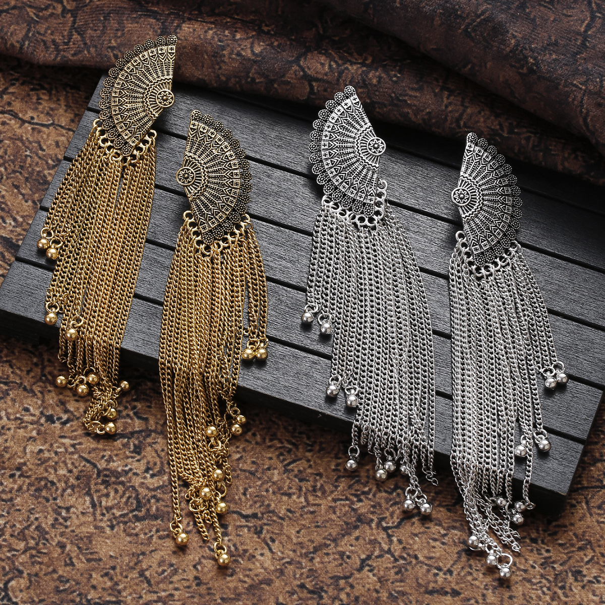 Indian Jhumka Earrings Gold Sl - Boho Wind Chimes avaliação e preço