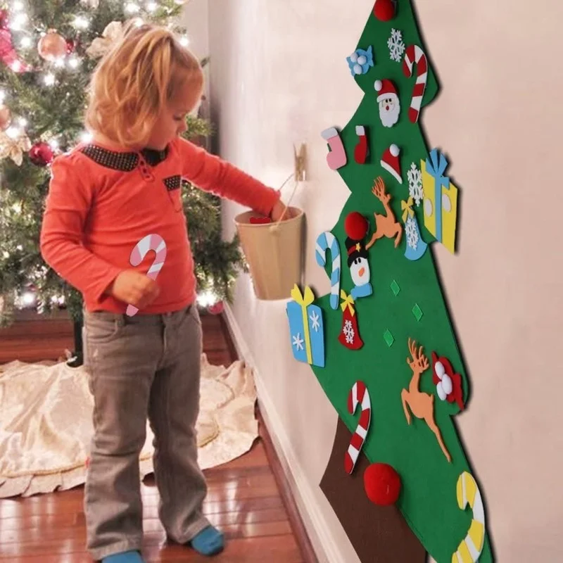 Kids DIY Felt Christmas Tree C - Home Decor Xmas Gifts avaliação e preço