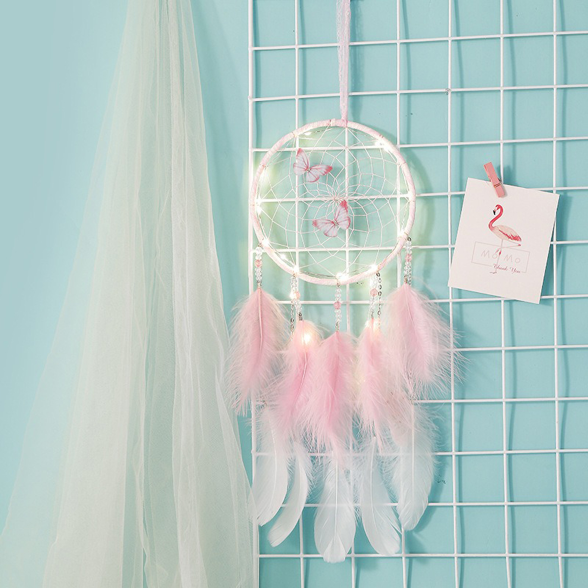 Colorful Boho Dreamcatcher - H - Boho Wind Chimes avaliação e preço