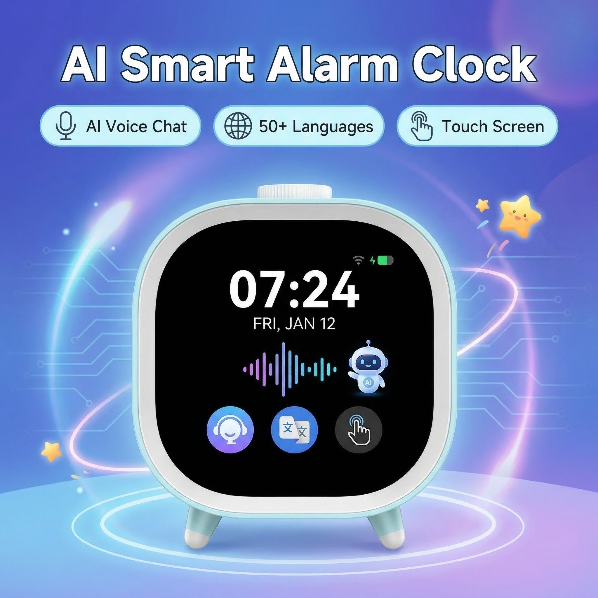 AI Voice Smart Alarm Clock WiF - Home Decor Ai avaliação e preço