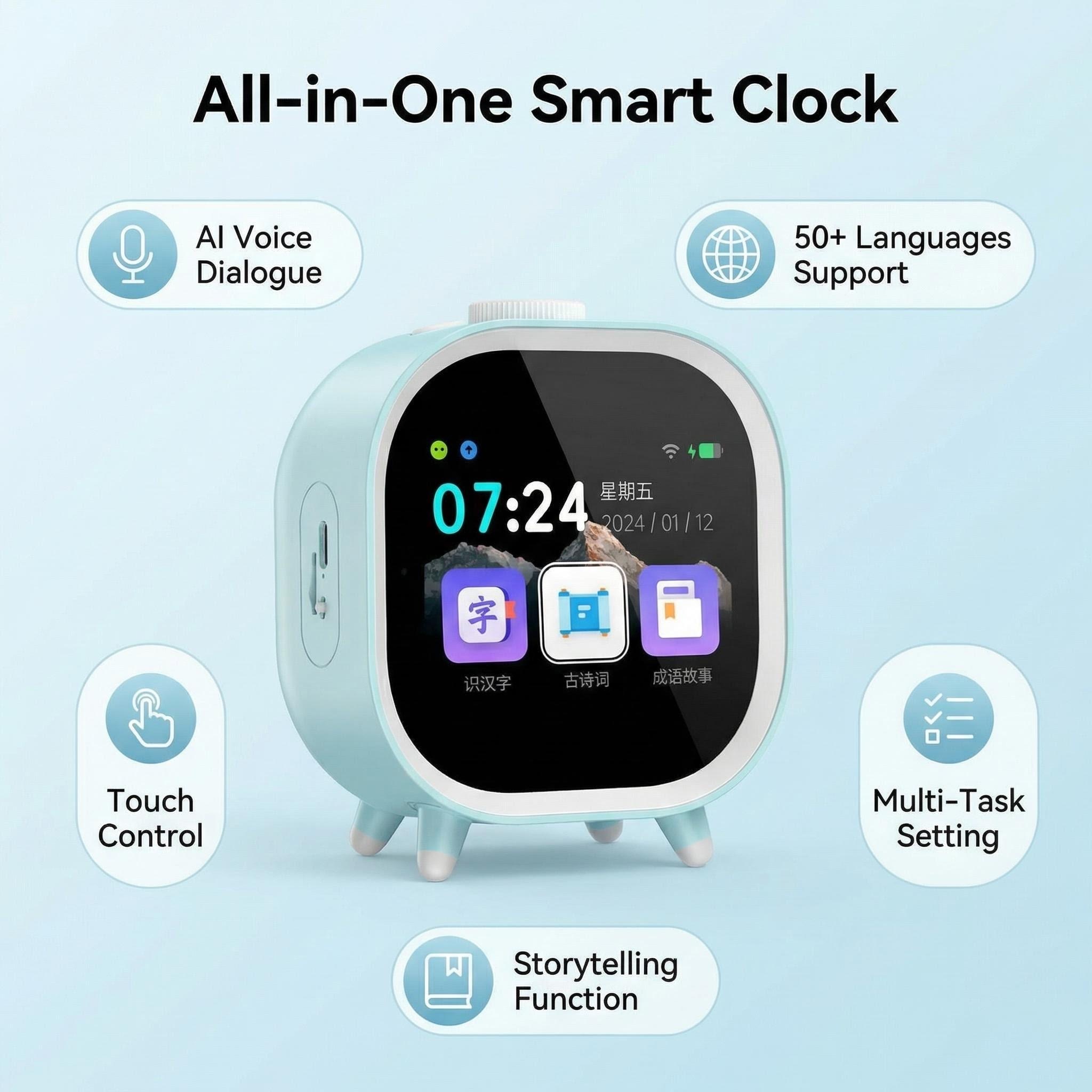 AI Voice Smart Alarm Clock WiF - Home Decor Ai avaliação e preço
