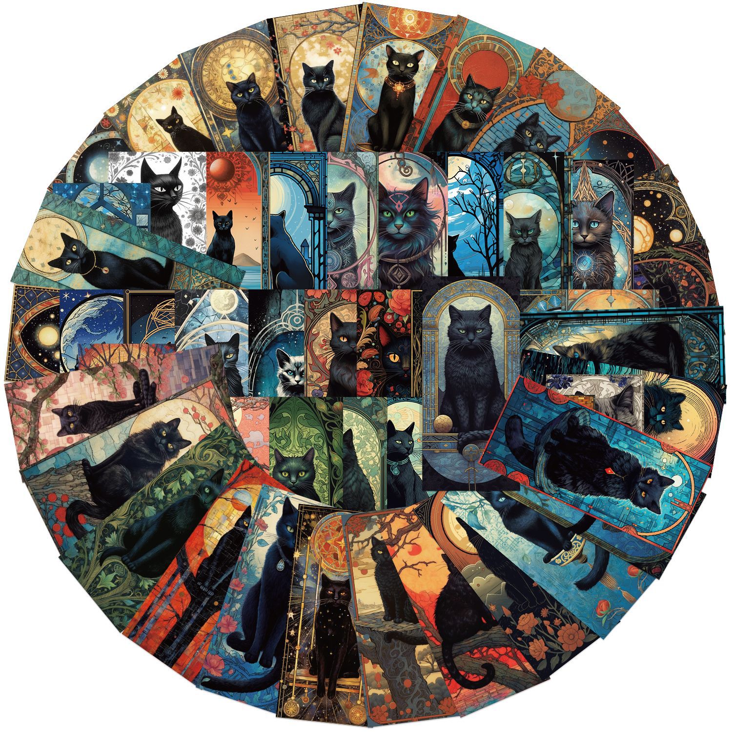 60PCS Dark Gothic Black Cat Ho - Flooring Home Decor avaliação e preço