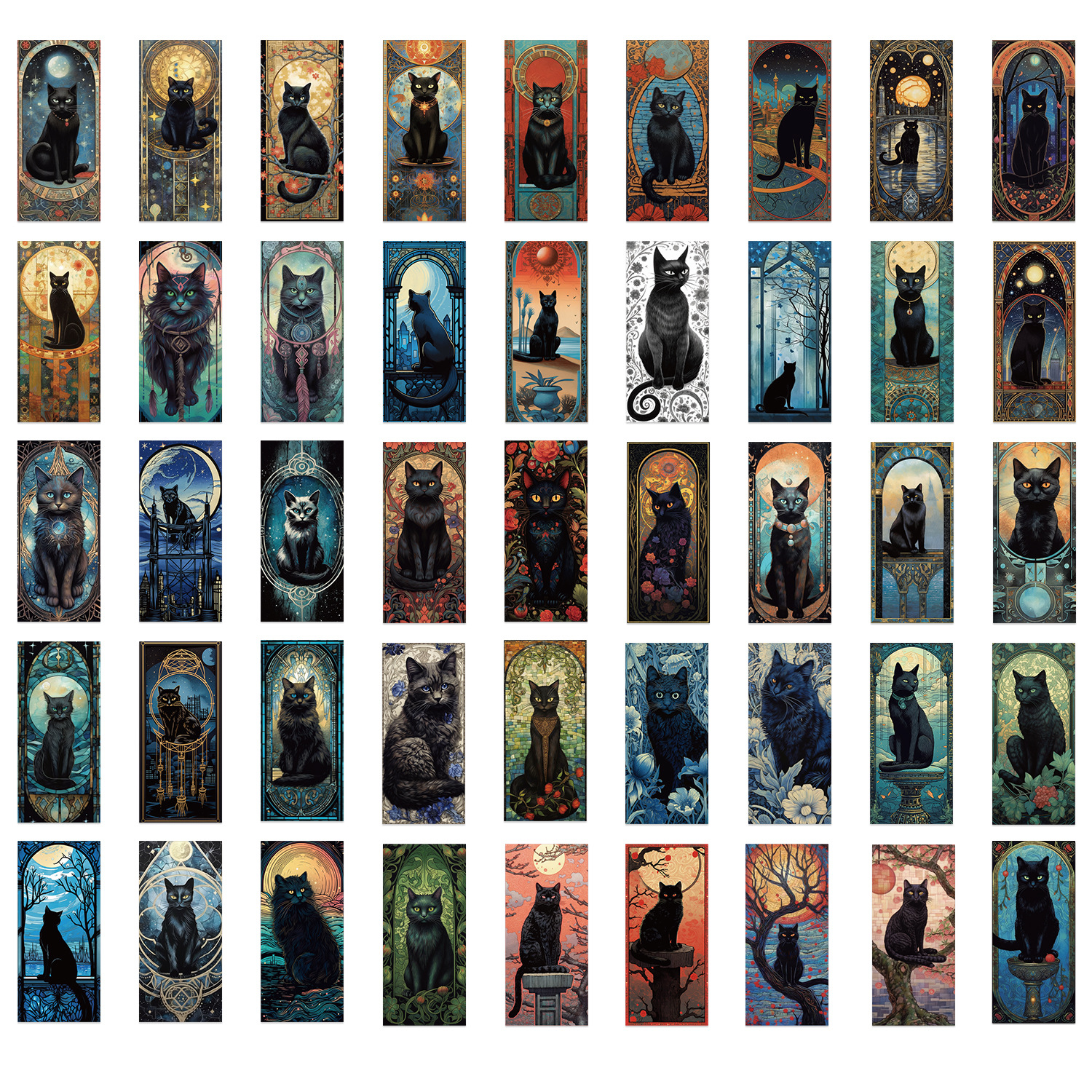 60PCS Dark Gothic Black Cat Ho - Flooring Home Decor avaliação e preço