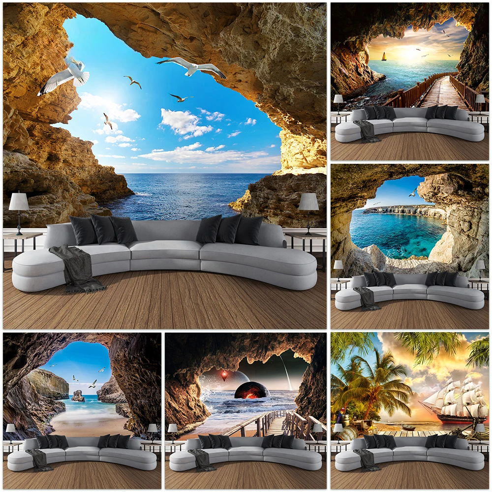 Mountain Cave Landscape Tapest - Home Decor Yoga avaliação e preço
