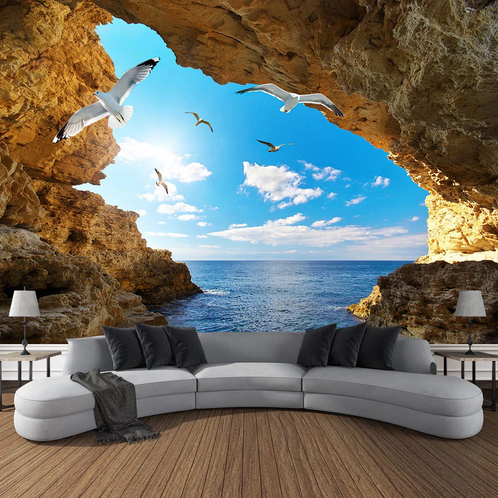 Mountain Cave Landscape Tapest - Home Decor Yoga avaliação e preço