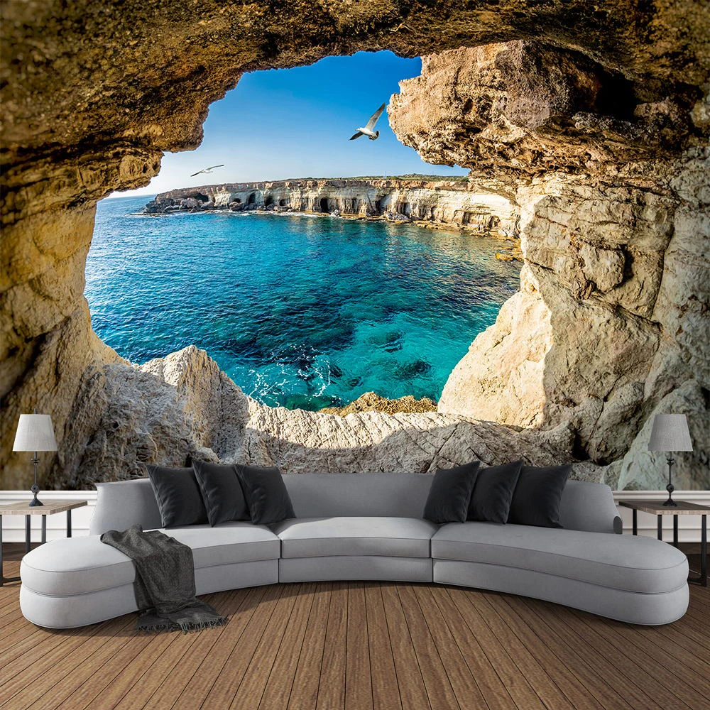Mountain Cave Landscape Tapest - Home Decor Yoga avaliação e preço