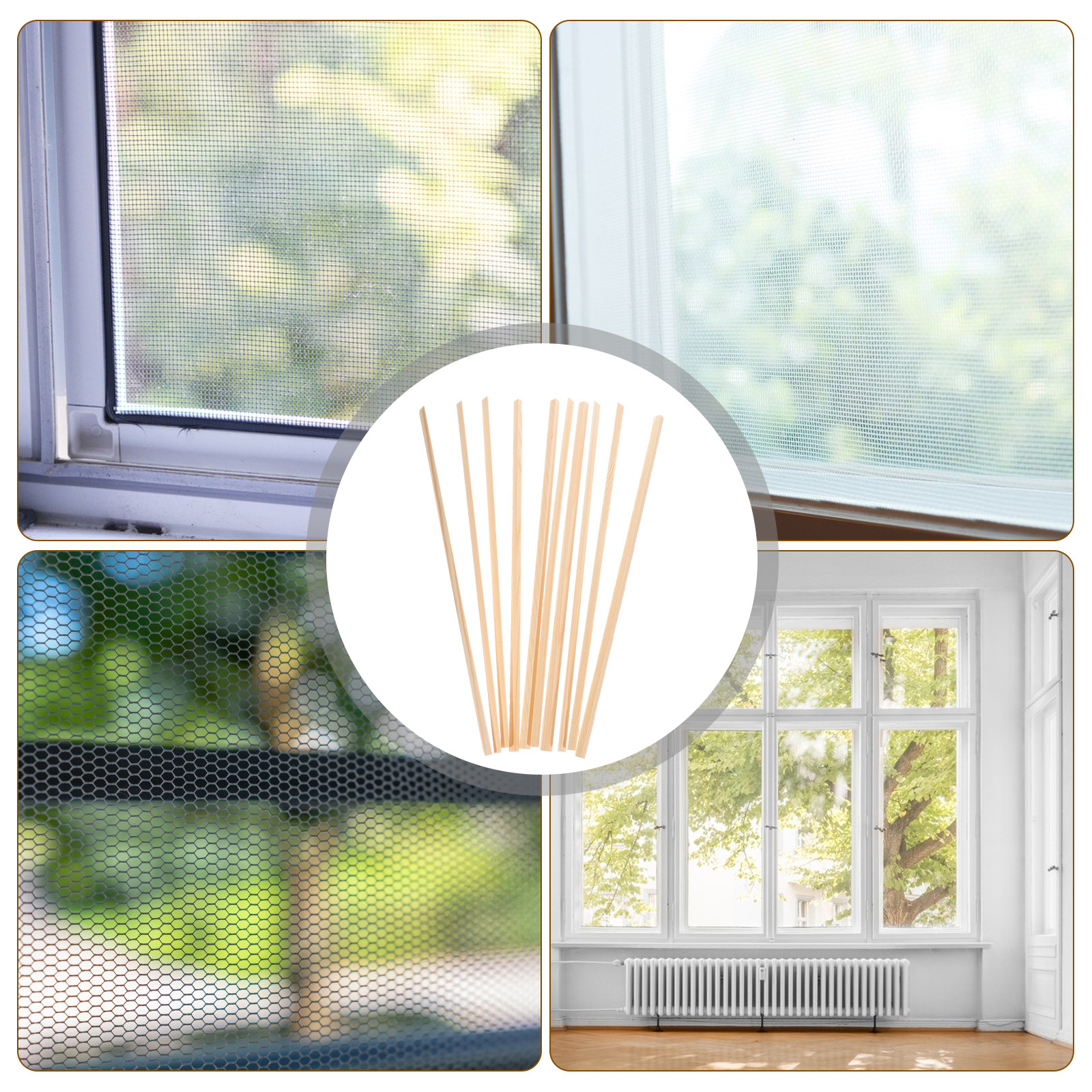 10Pcs Wooden Window Decorative - Home Decor Wall Molding avaliação e preço