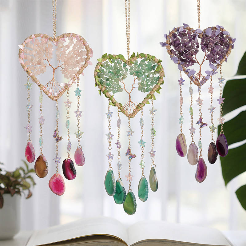 Crystal Purple Amethyst Quartz - Boho Wind Chimes avaliação e preço