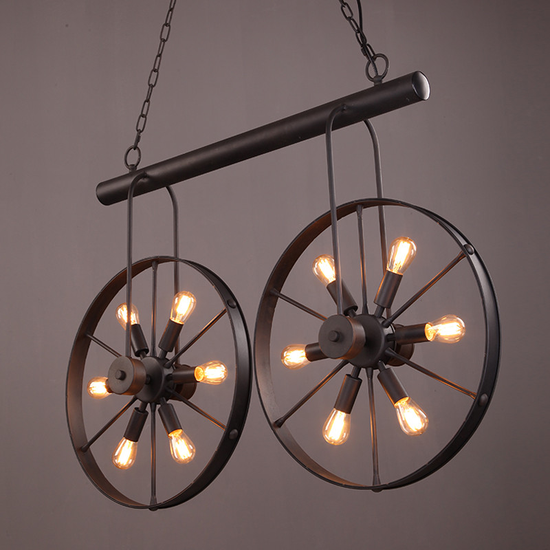 Retro Vintage Wheel chandelier - Home Decor On Wheels avaliação e preço