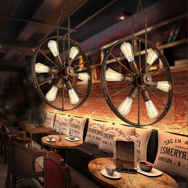 Retro Vintage Wheel chandelier - Home Decor On Wheels avaliação e preço