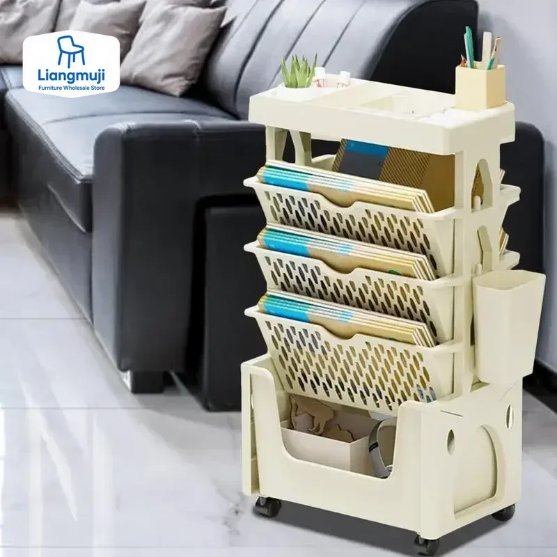 5 Tier Movable Book Shelf On W - Home Decor On Wheels avaliação e preço
