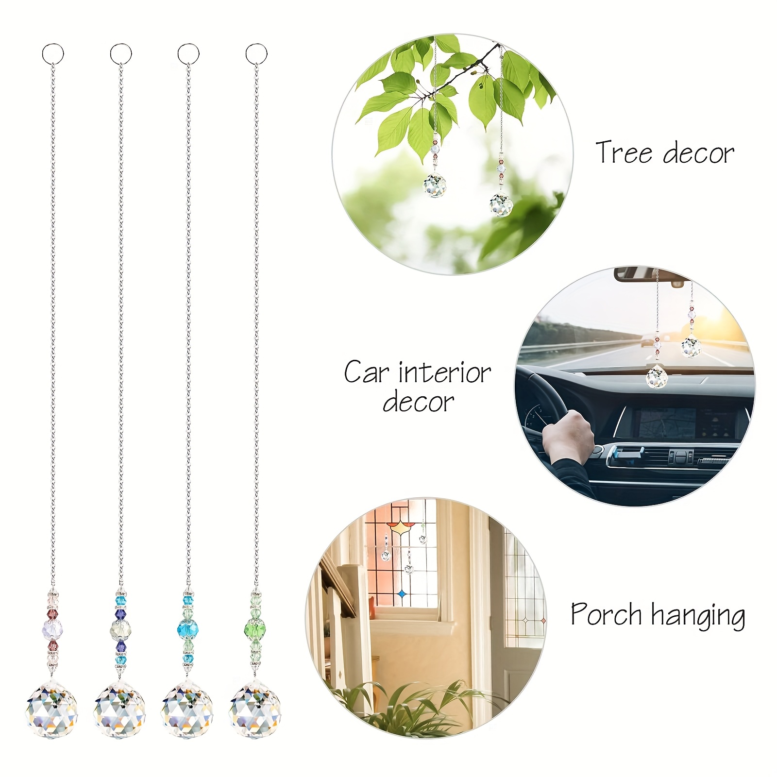 4 Pcs Window Crystal Suncatche - Crystal Sun Catcher avaliação e preço