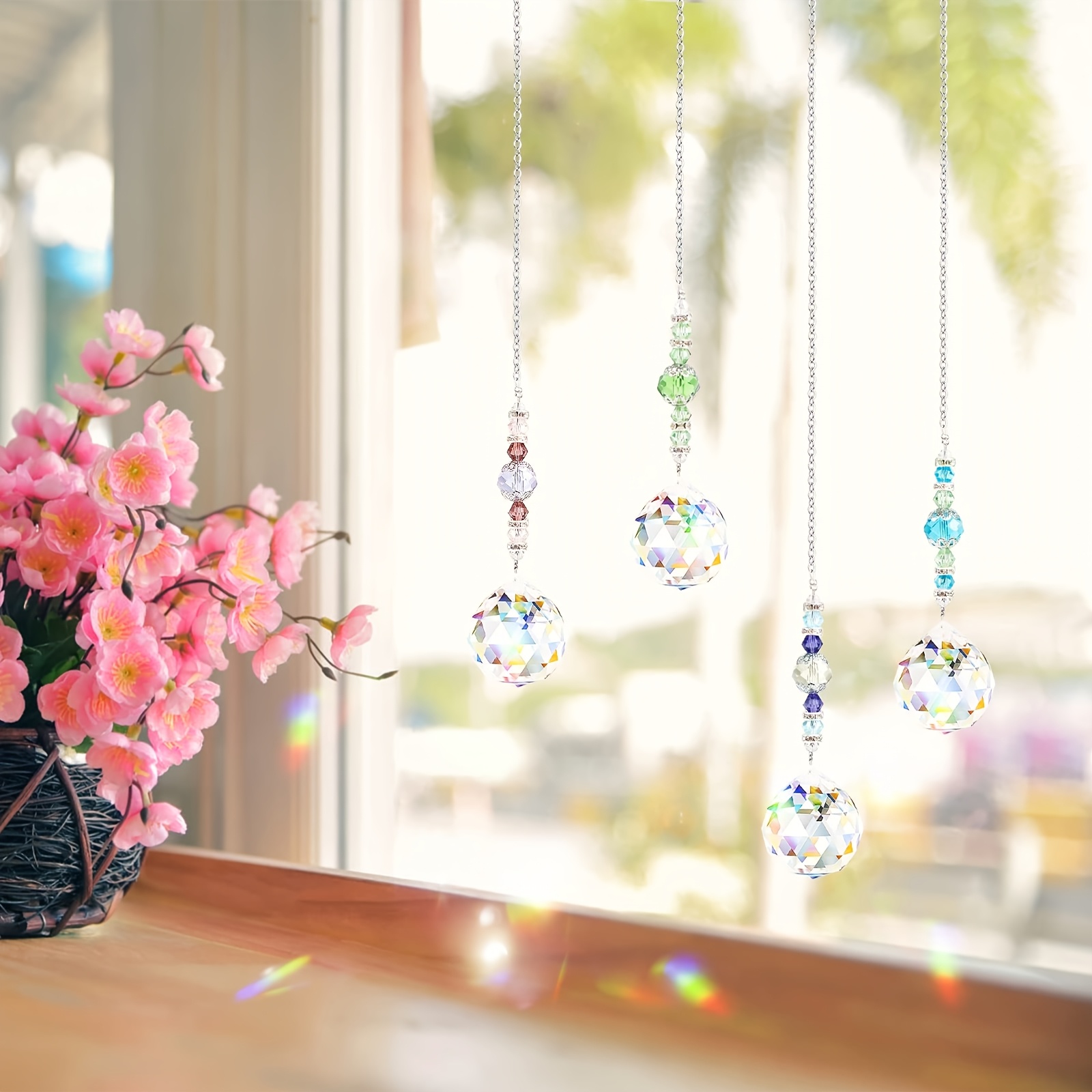 4 Pcs Window Crystal Suncatche - Crystal Sun Catcher avaliação e preço