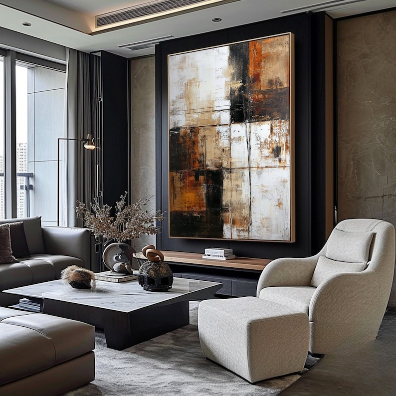 Original Modern Abstract Brown - Abstract Oil Painting avaliação e preço