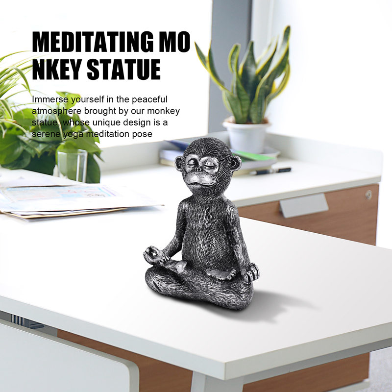 Meditating Monkey Statue Resin - Home Decor Yoga avaliação e preço
