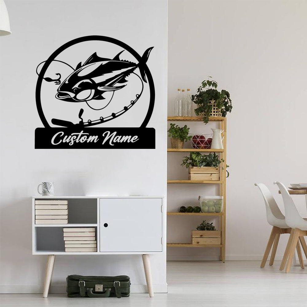 1PC Cool Fishing Custom Text W - Home Decor Wall Tiles avaliação e preço
