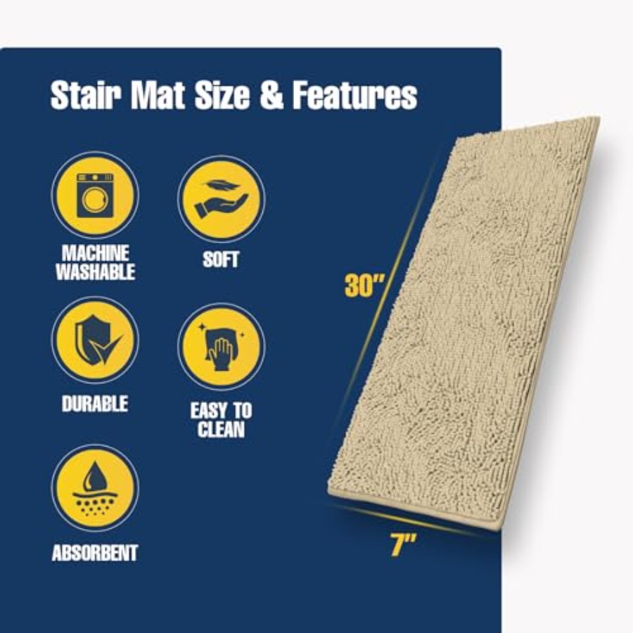 ® Pack of - Soft Chenille Stai - Flooring Home Decor avaliação e preço