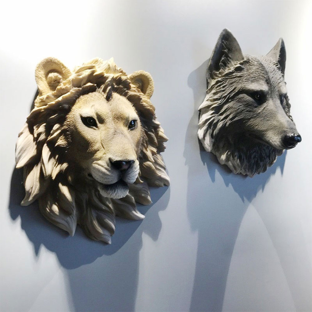 Animal Wolf Head Mold Lion Hea - Home Decor Wall Molding avaliação e preço