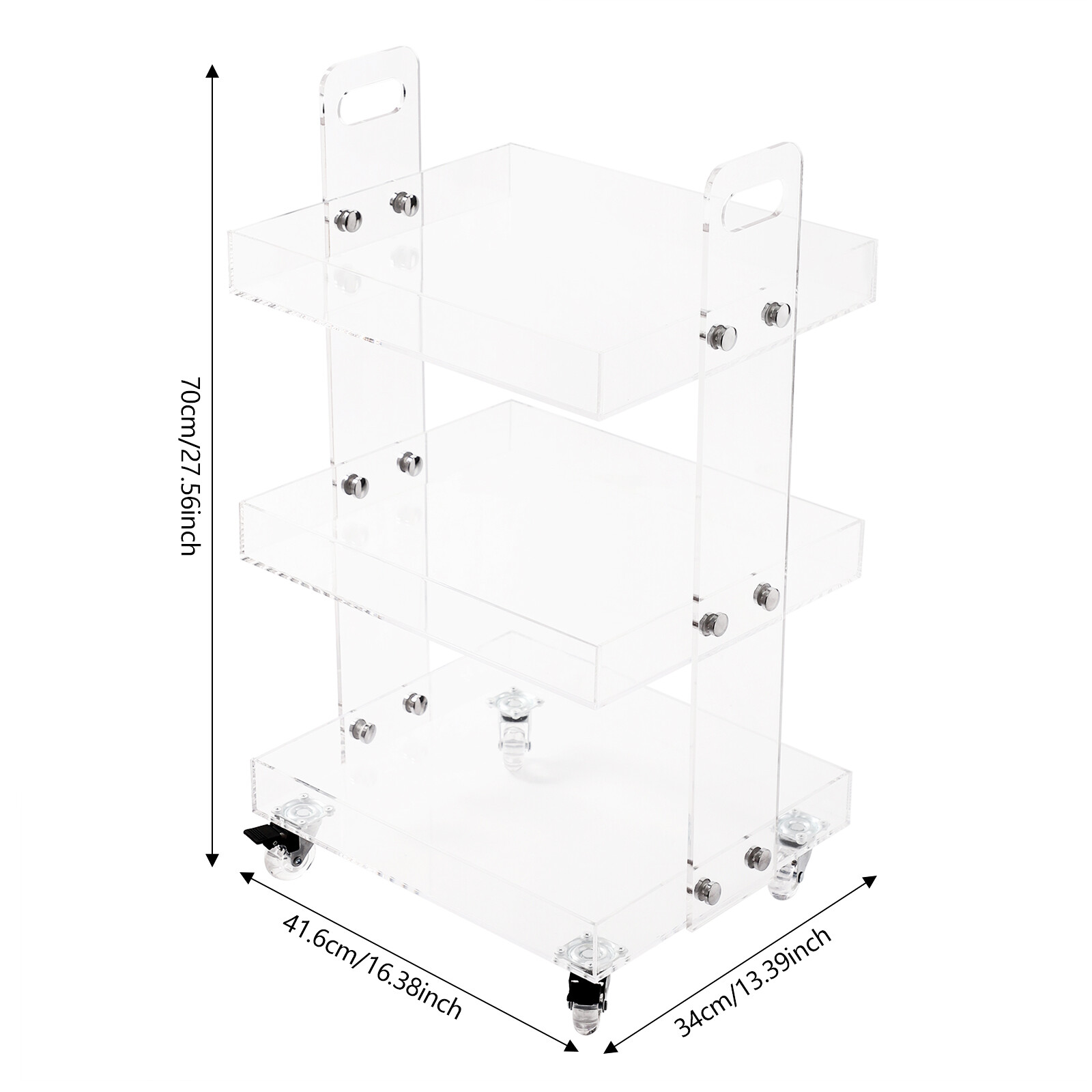 3-Tier Clear Acrylic Storage C - Home Decor On Wheels avaliação e preço