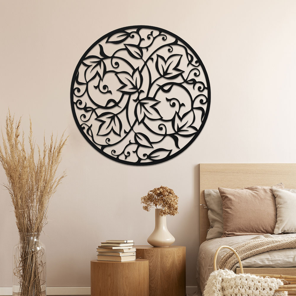 Elegant Black Metal Mandala Wa - Home Decor Yoga avaliação e preço