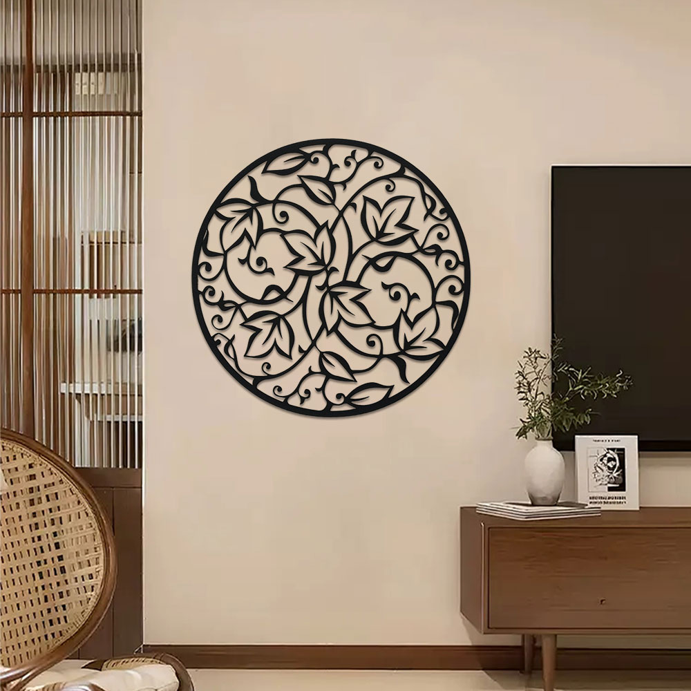 Elegant Black Metal Mandala Wa - Home Decor Yoga avaliação e preço