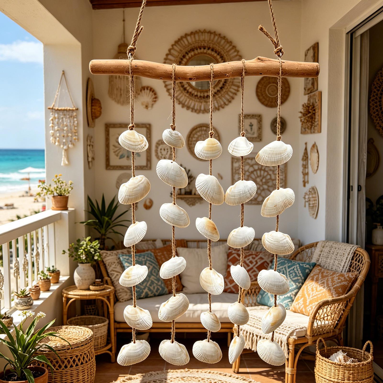 Floating Wood Shell Wall Art D - Boho Wind Chimes avaliação e preço