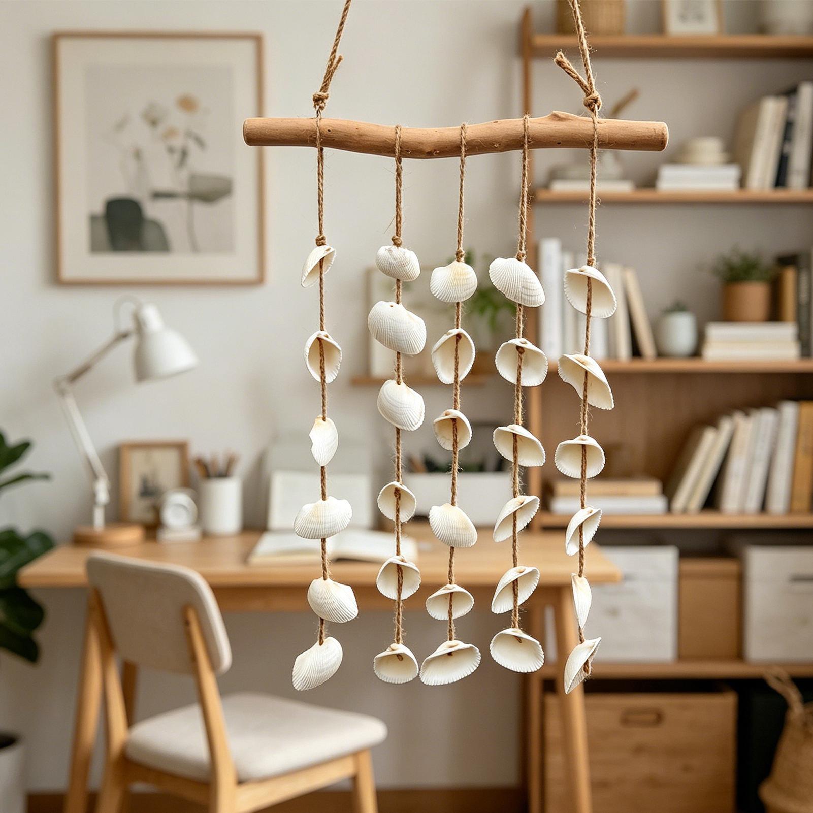 Floating Wood Shell Wall Art D - Boho Wind Chimes avaliação e preço