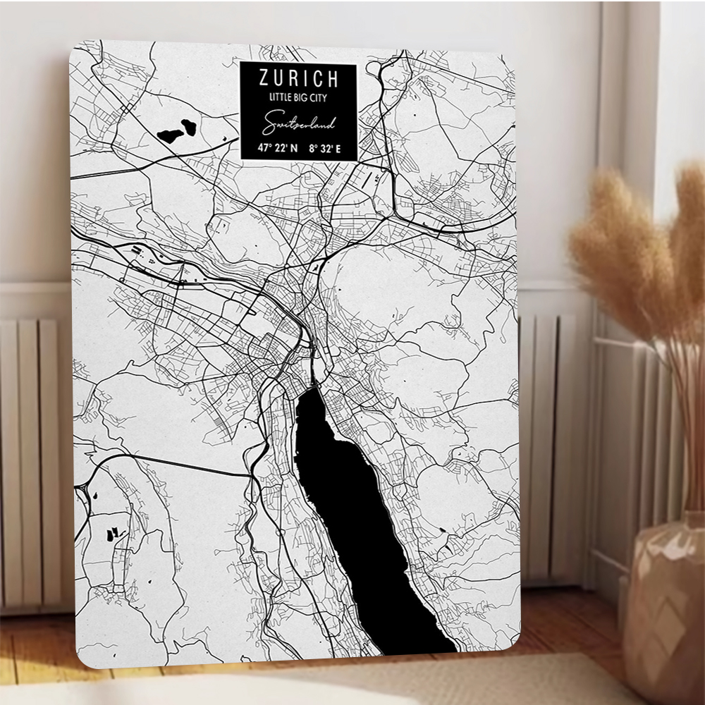 Zurich City Map Metal Wall Art - Home Decor Zurich avaliação e preço