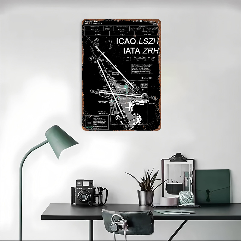 Zurich Kloten Airport ZRH Tin  - Home Decor Zurich avaliação e preço