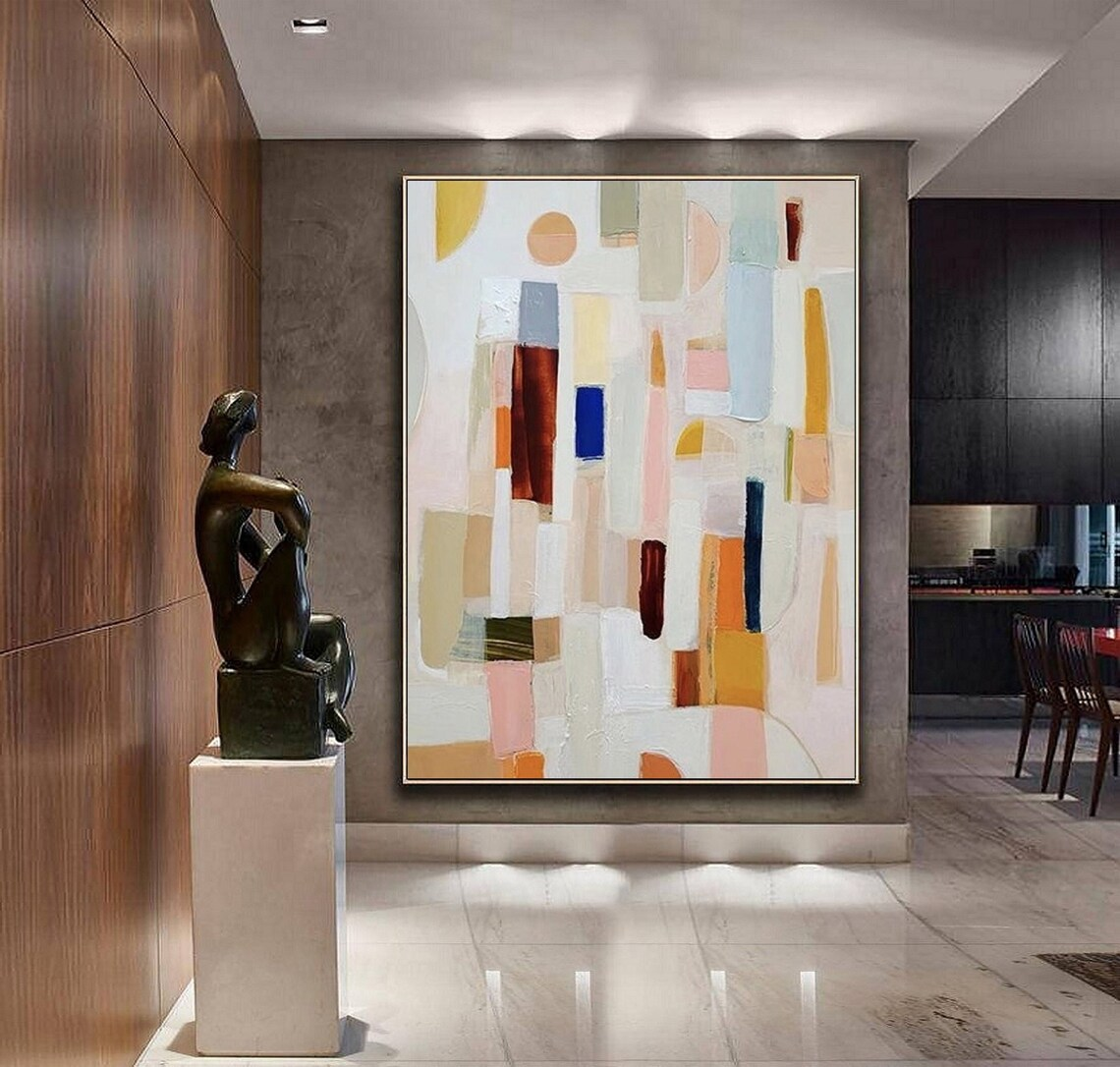 Neutral color abstract paintin - Abstract Oil Painting avaliação e preço